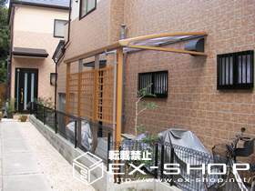 のテラス屋根 アルファテラス L型 木目調 単体 テラスタイプ  積雪〜20cm対応 施工例