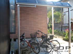 のサイクルポート・駐輪場 アルファテラス RB型 単体 テラスタイプ  積雪〜50cm対応 施工例