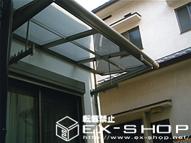 のテラス屋根 アルファテラスF型 単体 ルーフタイプ  積雪〜20cm対応 施工例