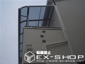 のバルコニー・ベランダ屋根 ライザーテラス R型 連棟  屋根タイプ  積雪〜20cm対応 施工例