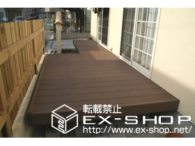 のウッドデッキ リコステージII　デッキセット 出幅違い納まり 施工例