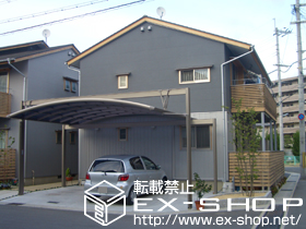 のカーポート マルチスクエア ワイドタイプ ロング柱 施工例