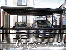 のカーゲート エクスラインアップゲート ワイド 2型 手動式 施工例