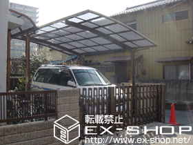 のカーゲート アルシャインPG型R Aタイプ 片開き親子仕様 ノンレールタイプ （150＋270）SP 施工例