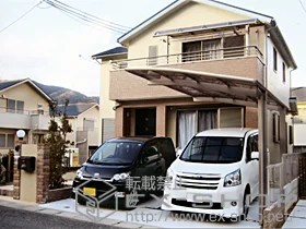 大阪府橋本市のLIXIL リクシル（トステム）のカーポート カーブポートシグマIII 積雪～20cm対応 施工例