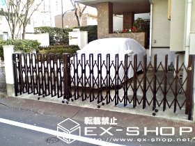 のカーゲート シャレオRX　両開き親子仕様【特注】　ノンレールタイプ 施工例