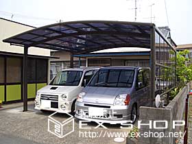 のカーポート カーブポートシグマII V  ワイドタイプ  積雪〜20cm対応＋サイドスクリーンH=800+800 施工例