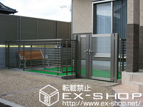 の門扉 プリレオR1型 両開き親子仕様 柱使用 施工例