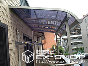 のバルコニー・ベランダ屋根 ライザーテラス II R型 単体  屋根タイプ  積雪〜20cm対応 施工例