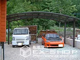 LIXIL リクシル(トステム)のカーポート カーブポートシグマIII  ワイドタイプ  積雪～20cm対応 施工例