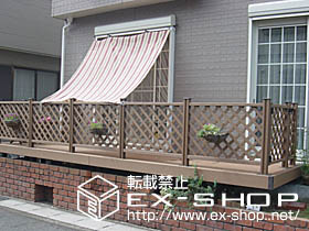 のウッドデッキ リコステージII + ウッドパーティション　　開き戸あり 施工例