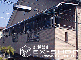 のバルコニー・ベランダ屋根 ライザーテラス II R型 連棟  屋根タイプ  積雪〜20cm対応 施工例