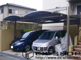 兵庫県三木市のLIXIL リクシル（トステム）のカーポート マルチスクエア　アール屋根 合掌タイプ　 施工例