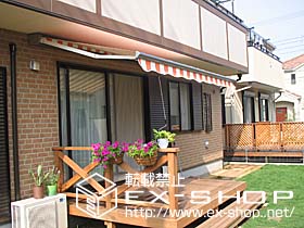 のオーニング・日よけ 彩鳥C型 ボックスタイプ 手動式 施工例