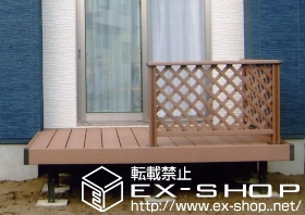 のウッドデッキ リコステージ?＋デッキフェンス　 デッキセット 両入隅納まり 施工例