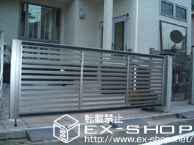 のカーゲート オーバードアRライフモダンY型　電動タイプ<AC100V結線用柱仕様> 施工例