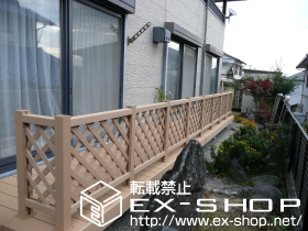 のウッドデッキ リウッドデッキII ワイド 連棟　＋　デッキフェンス 施工例