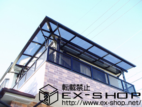 のバルコニー・ベランダ屋根 ライザーテラスII F型 屋根タイプ 積雪〜20cm対応【特殊納まり出隅仕様】 施工例