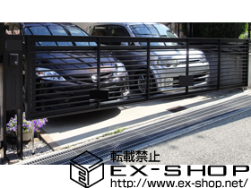 のカーゲート ワイドオーバードアS1型 電動式＜1モータータイプ＞＋ロング接地ストッパー 施工例