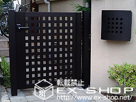 の門扉 エクスライン門扉E7型 片開き 門柱セット 施工例