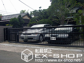 のカーゲート エクスラインアップゲート ワイド 3型 手動式 施工例