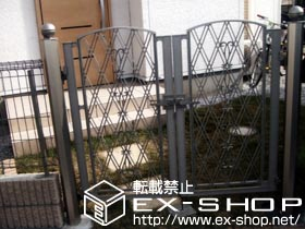 の門扉 ファンタジア門扉2型　両・内開き[化粧柱仕様] 施工例