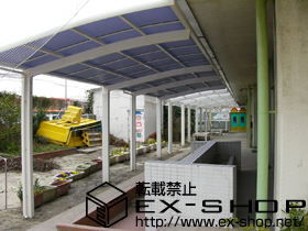 のカーポート カーブポートシグマIII 縦連棟タイプ×2＋レギュラータイプ 積雪〜20cm対応 施工例