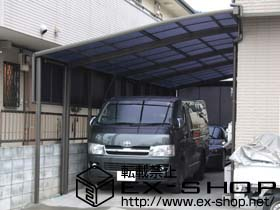 のカーポート ルーフポートシグマIII 縦連棟タイプ 積雪〜20cm対応＋サイドパネル H800 1段 施工例