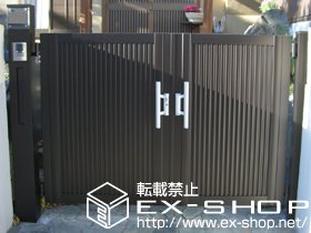 の門扉 シャレオR6型門扉　両開き　柱使用 施工例