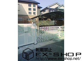 のカーゲート PG型R Aタイプ 両開き ノンレールタイプ 施工例