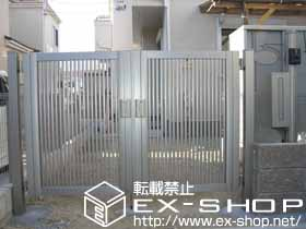 の門扉 シャレオR2型 柱使用 両開き 外開き仕様 施工例