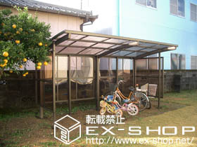 のサイクルポート・駐輪場 カーブパークシグマ? パネル3面囲い 積雪〜20cm対応 施工例