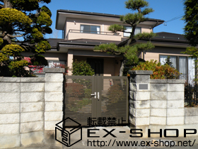 の門扉 シャレオ R1型 門扉 両・内開き 柱使用タイプ 施工例