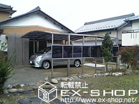 のカーポート カーブポートシグマ?　ワイドタイプ 積雪〜20cm対応＋サイドパネル 施工例