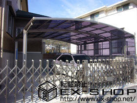 のカーポート カーブポートシグマ? ワイドタイプ 積雪〜20cm対応＋サイドパネル2段　H500＋H500 施工例