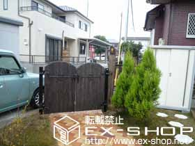 の門扉 ボレロ1型門扉　両内開き　75角門柱使用 施工例