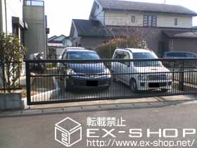 のカーゲート エクスラインアップゲート ワイド2型 電動式 施工例