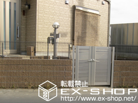 の門扉 エクスライン門扉5型 両・外開き【門柱仕様】 施工例