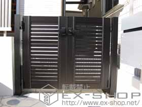 の門扉 エクスライン門扉5型 両・外開き【門柱仕様】 施工例