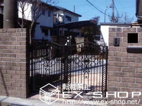 LIXIL リクシル(TOEX)の門扉 フェスタ B型 門扉 両・内開き 柱使用 施工例
