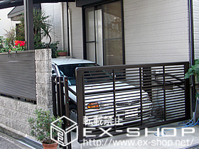 のカーゲート エクスラインアップゲート 1型 電動式 施工例