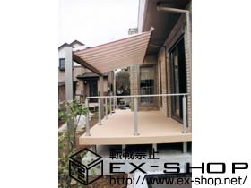 のウッドデッキ リウッドデッキ? 標準 特殊納まり＋シンプルモダンデッキフェンス 1型 施工例