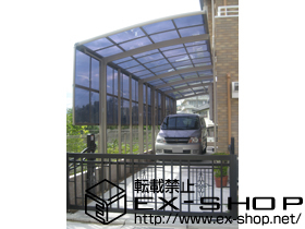 のカーポート カーブポートシグマ? 積雪〜20cm対応＋サイドパネルH800+H800（2段）57用 施工例