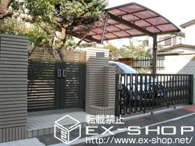 の門扉 シャレオR3型 両開き　柱使用 施工例