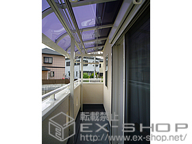 のバルコニー・ベランダ屋根 ライザーテラスII   R型 屋根タイプ 連棟 積雪〜20cm対応 施工例