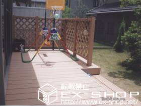 のウッドデッキ リウッドデッキ?＋リウッドデッキフェンス 施工例