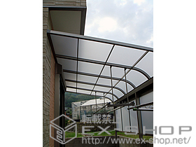 のテラス屋根 ライザーテラスII  R型 テラスタイプ 連棟 積雪〜20cm対応 施工例