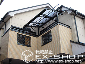 のバルコニー・ベランダ屋根 アルファテラス L型 ルーフタイプ 単体 積雪〜20cm対応 施工例