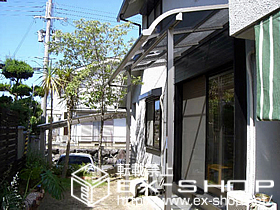 のテラス屋根 ライザーテラスII R型 テラスタイプ 単体 積雪〜20cm対応 施工例