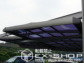 のカーポート マルチスクエア フラット屋根2台合掌タイプ 標準柱 施工例